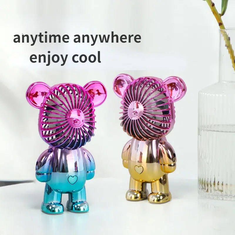 Adorable Power+: USB Mini Cute Cartoon Bear Fan with 3-Speed Control - Image 20