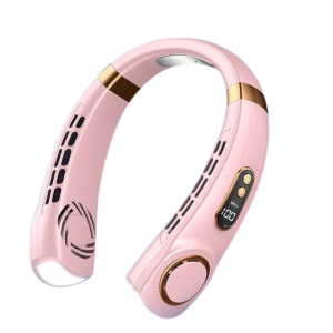 5-Speed USB Rechargeable Portable Neck Fan | Quiet & Bladeless with LED Display – Ultimate Comfort Anywhere!