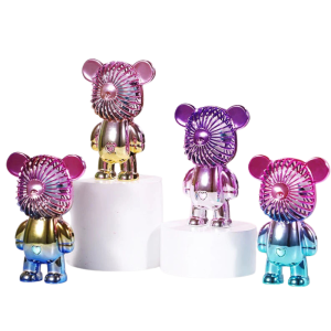 Adorable Power+: USB Mini Cute Cartoon Bear Fan with 3-Speed Control