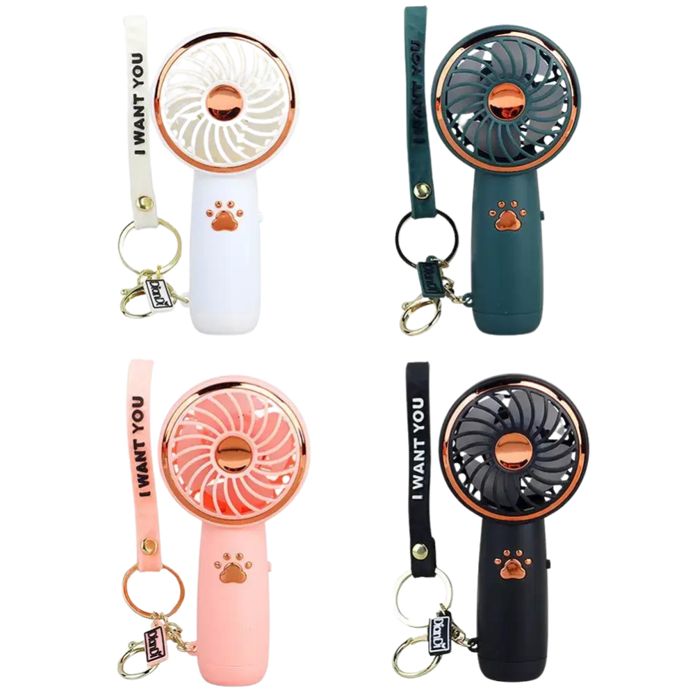 Compact Cartoon USB Handheld Fan 2024 - Cute Portable Charging Mini Fan with Dual-Speed, Ideal for Students & Outdoor Use