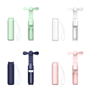 Compact Power+: 2000mAh Rechargeable Mini USB Fan with Portable Charging and Flashlight