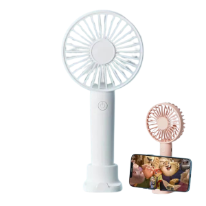 Compact PowerCool USB Rechargeable Mini Fan - Portable 3-Speed Handheld Air Cooler for Office and Travel