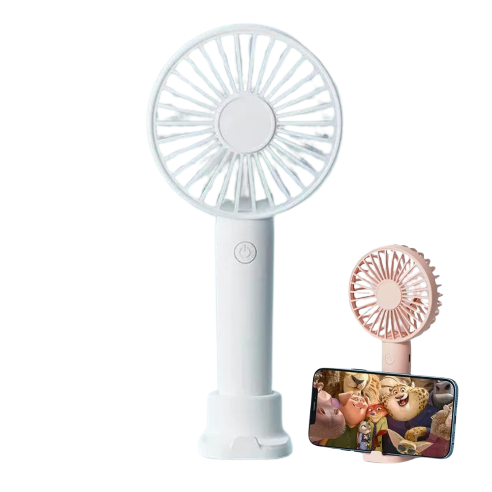 Compact PowerCool USB Rechargeable Mini Fan - Portable 3-Speed Handheld Air Cooler for Office and Travel