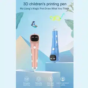 JuniorCare Wireless 3D Drawing Pen for Kids - Low Temperature PCL Filament, Anti-Scald Safety, Rechargeable with Digital Display, Educational Toy Gift for Boys