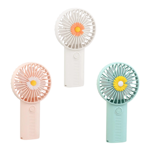 Portable Mini Fan with Flower Design - USB Rechargeable 3-Speed Handheld Cooling Device for Outdoor Use