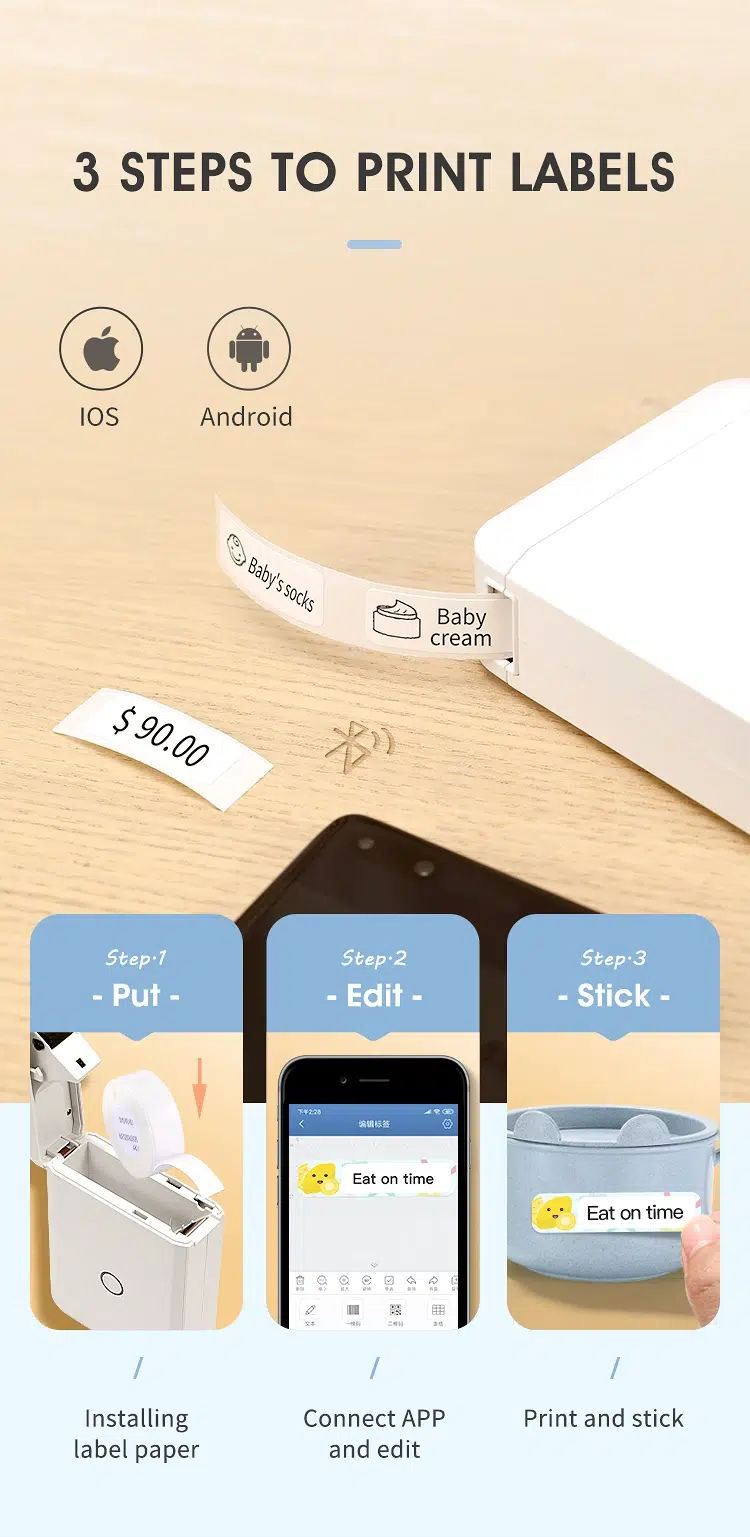 Niimbot D110 Portable Bluetooth Label Printer - Compact Wireless Sticker and Label Maker - Image 5