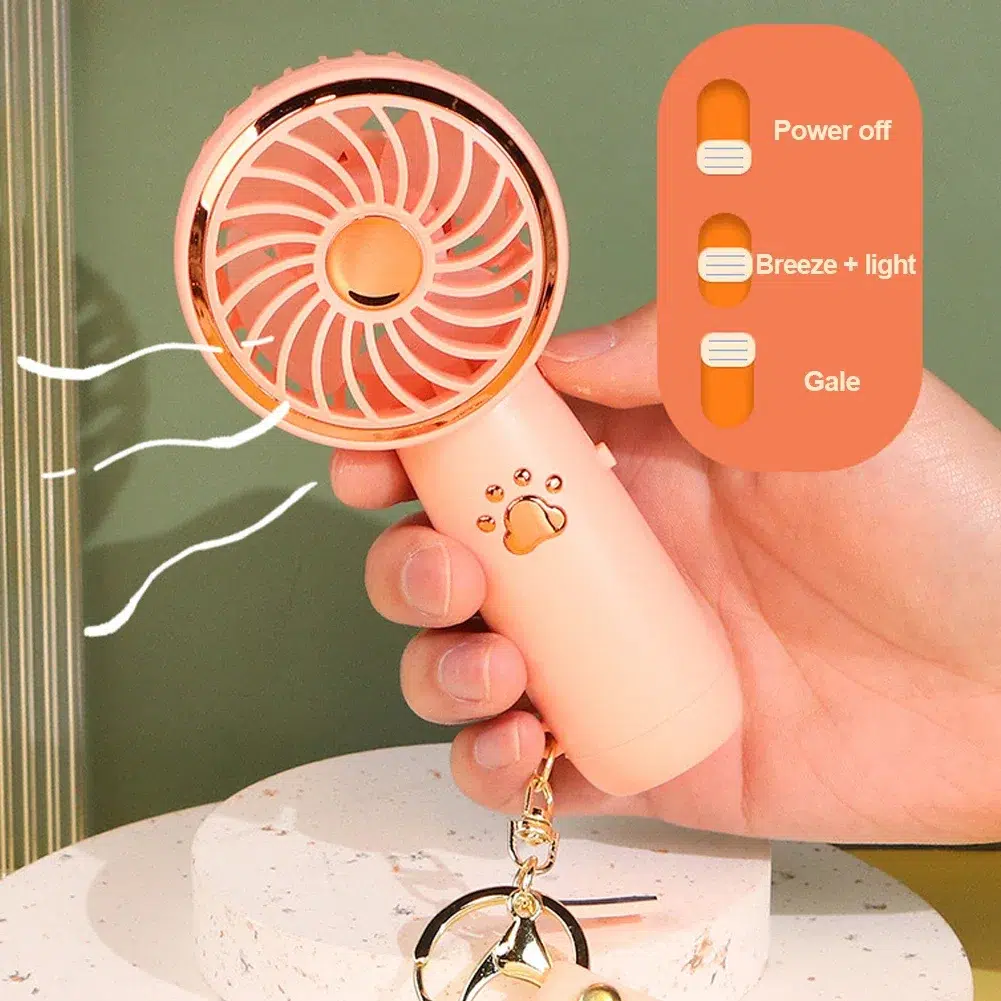 Compact Cartoon USB Handheld Fan 2024 - Cute Portable Charging Mini Fan with Dual-Speed, Ideal for Students & Outdoor Use - Image 12