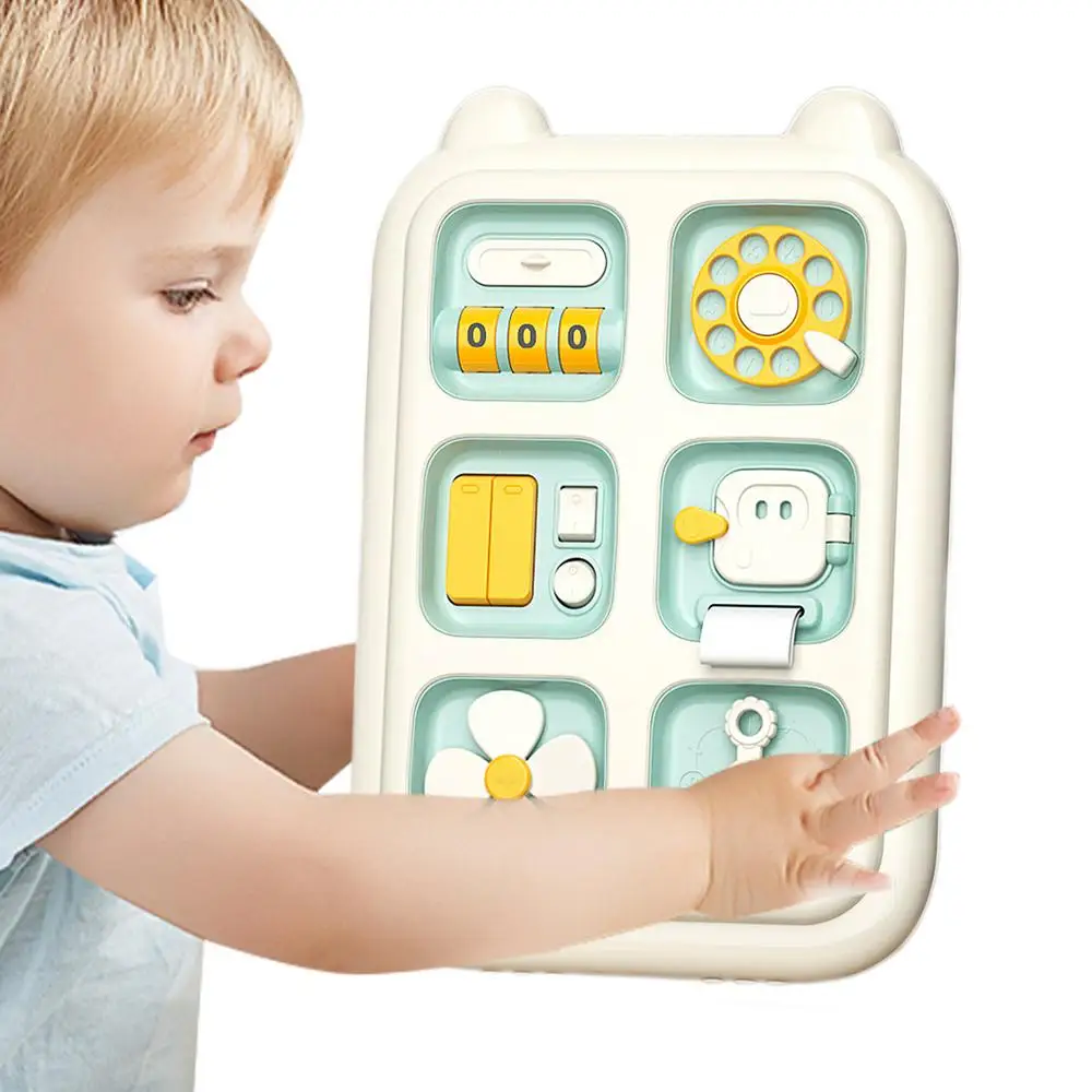 6-in-1 Toddler Sensory Activity Board - Fine Motor Skills Enhancer with Dial Phone, Wheel, and Button Features for Travel - Image 8