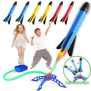 Children's Stomp Rocket Launcher with Foam Rockets for Outdoor Fun