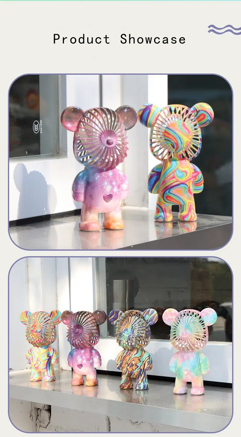 Adorable Power+: USB Mini Cute Cartoon Bear Fan with 3-Speed Control - Image 28