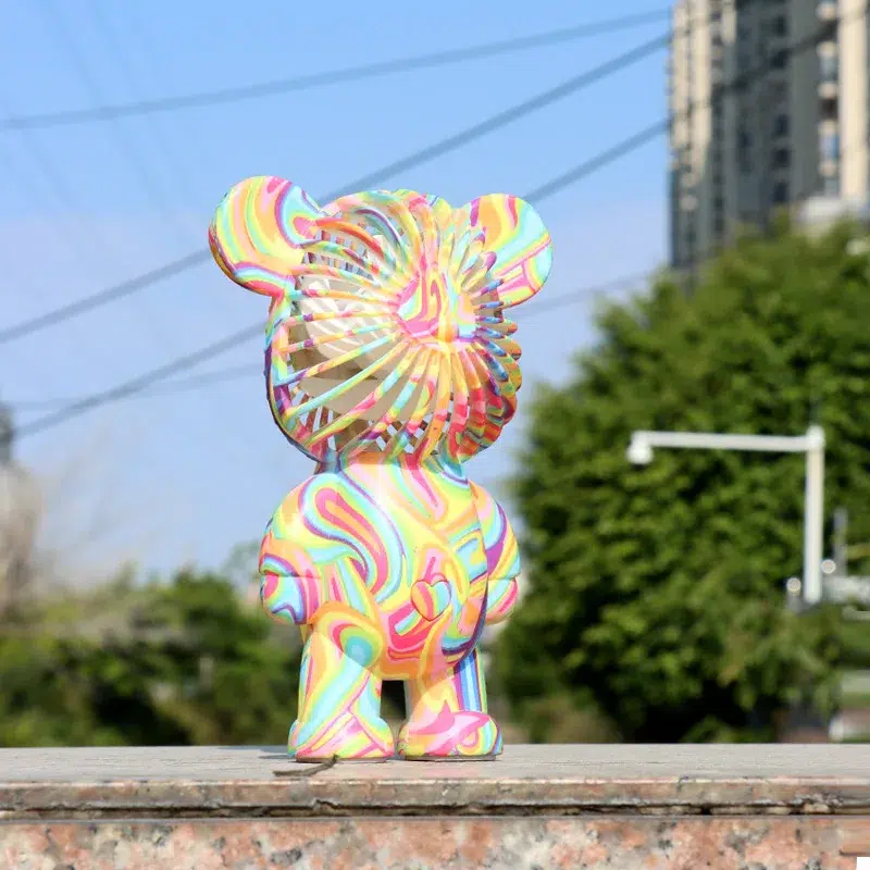 Adorable Power+: USB Mini Cute Cartoon Bear Fan with 3-Speed Control - Image 9