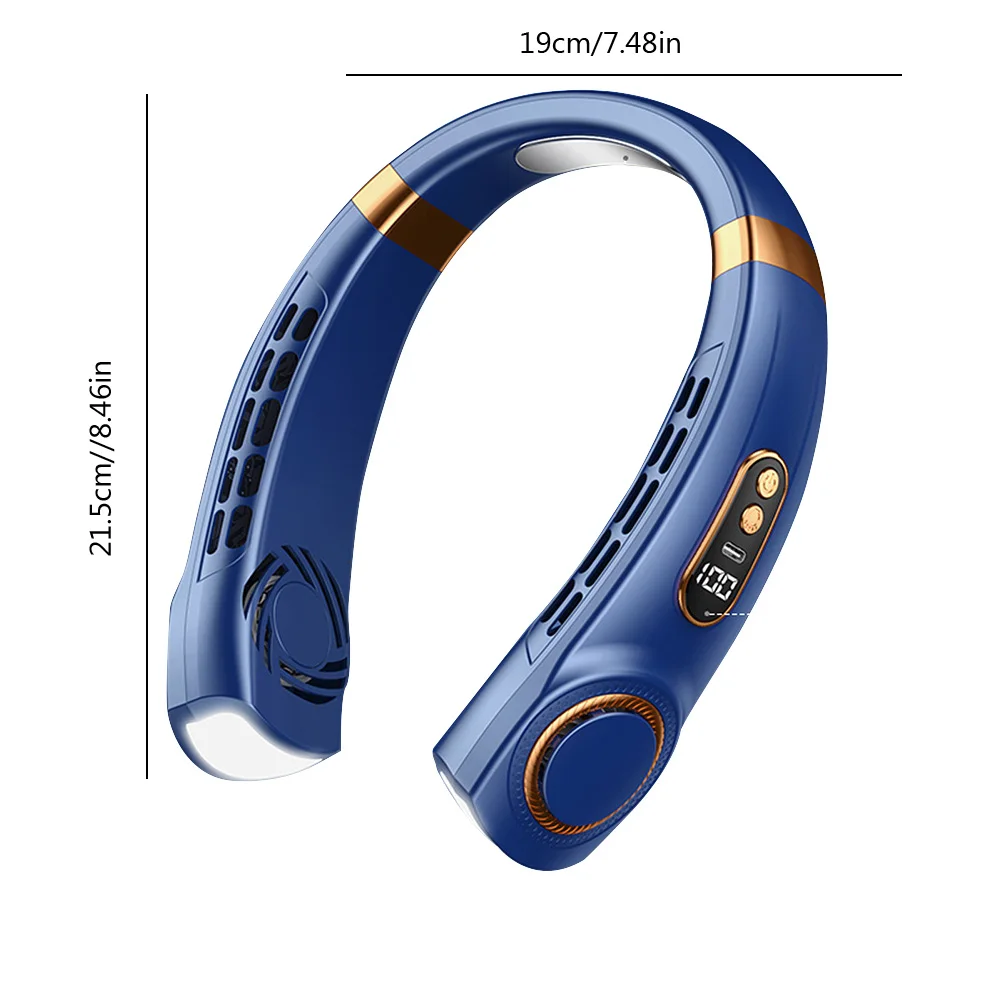 5-Speed USB Rechargeable Portable Neck Fan | Quiet & Bladeless with LED Display – Ultimate Comfort Anywhere! - Image 6