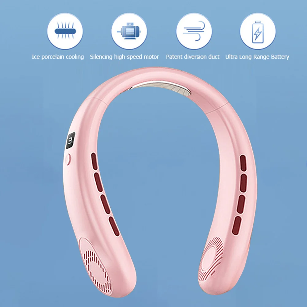 5-Speed USB Rechargeable Portable Neck Fan | Quiet & Bladeless with LED Display – Ultimate Comfort Anywhere! - Image 16