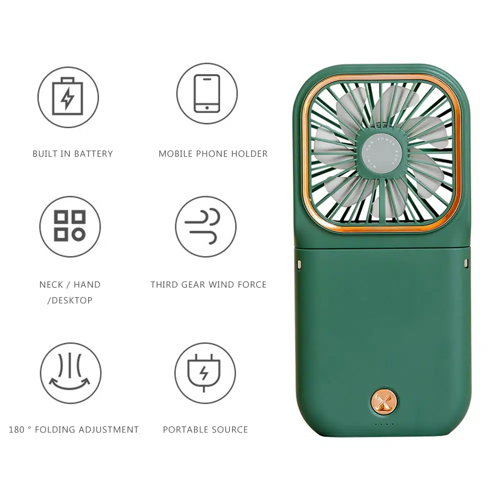 Ultimate Breeze: 3-in-1 Portable Neck Fan with Power Bank and Phone Holder - Image 7
