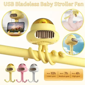 4-Speed USB Rechargeable Octopus Tripod Fan | Flexible & Silent – Perfect for Any Situation!