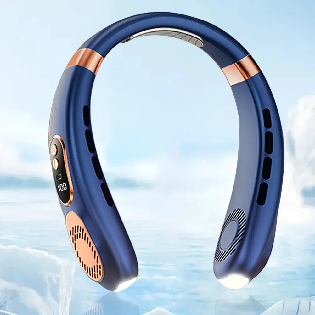 5-Speed USB Rechargeable Portable Neck Fan | Quiet & Bladeless with LED Display – Ultimate Comfort Anywhere! - Image 8