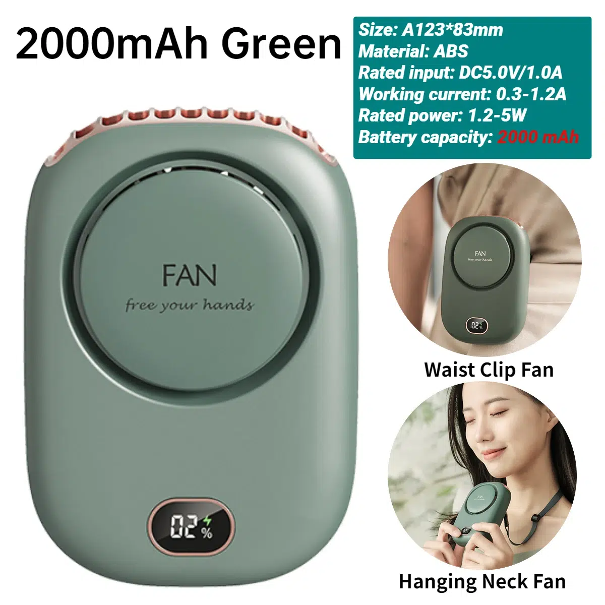 Compact Portable Neck Fan - USB Rechargeable, 3-Speed, Super Quiet | Ideal for Travel & Outdoor - Image 13