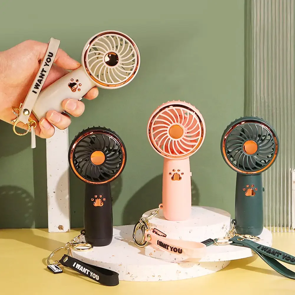 Compact Cartoon USB Handheld Fan 2024 - Cute Portable Charging Mini Fan with Dual-Speed, Ideal for Students & Outdoor Use - Image 2
