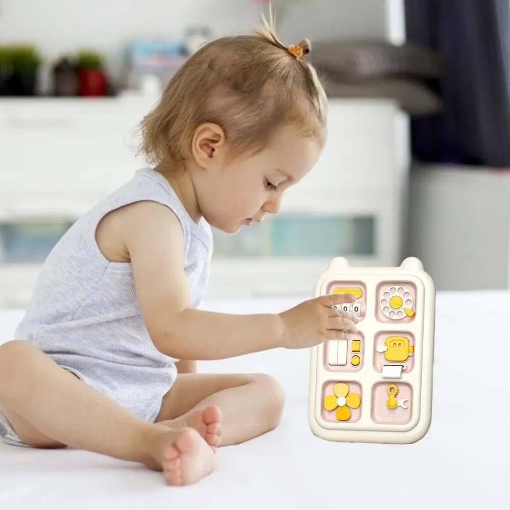 6-in-1 Toddler Sensory Activity Board - Fine Motor Skills Enhancer with Dial Phone, Wheel, and Button Features for Travel - Image 10