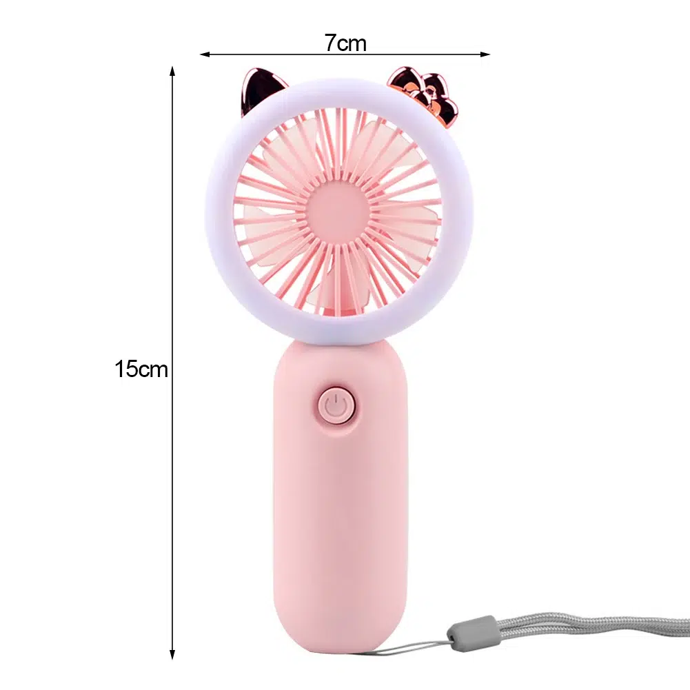 Compact & Powerful 5W USB Rechargeable Mini Fan with Night Light - Perfect for Travel & Home - Image 18