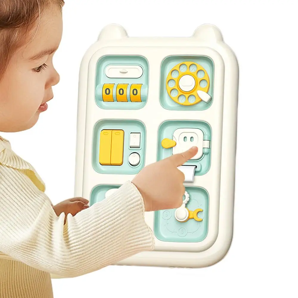 6-in-1 Toddler Sensory Activity Board - Fine Motor Skills Enhancer with Dial Phone, Wheel, and Button Features for Travel - Image 18