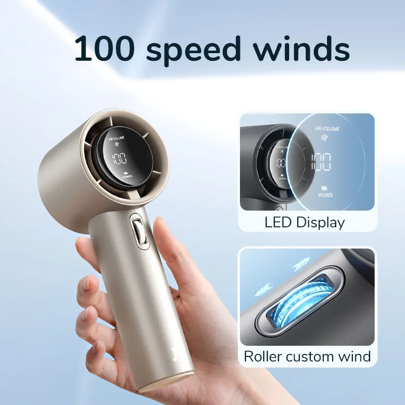 JISULIFE Portable Bladeless Handheld Fan - 100 Speeds, Rechargeable & Powerful Mini Fan - Image 4