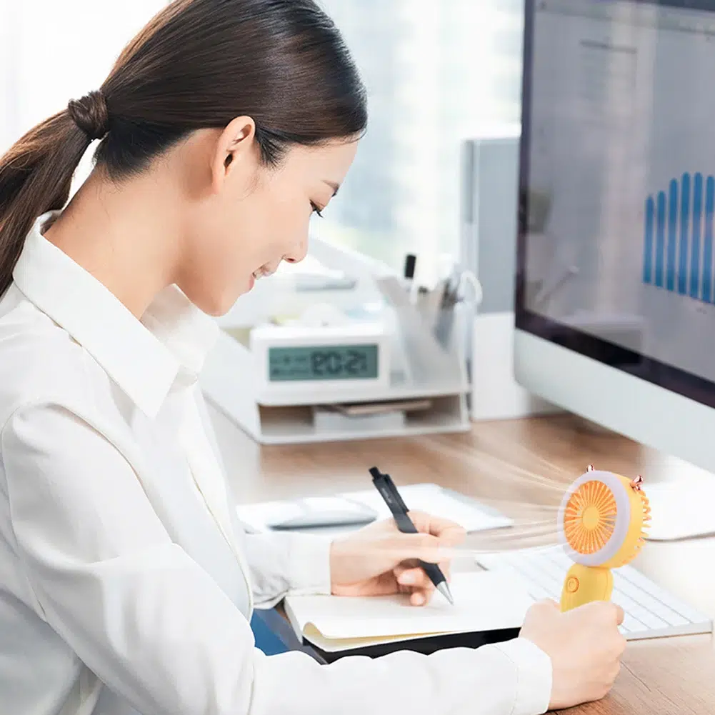 Compact & Powerful 5W USB Rechargeable Mini Fan with Night Light - Perfect for Travel & Home - Image 6