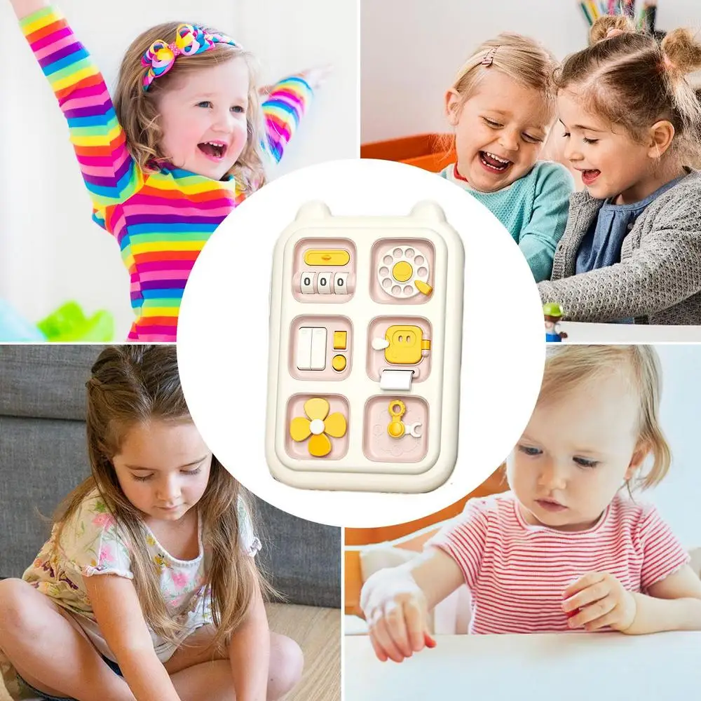 6-in-1 Toddler Sensory Activity Board - Fine Motor Skills Enhancer with Dial Phone, Wheel, and Button Features for Travel - Image 12