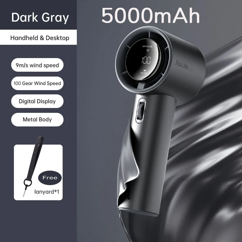 JISULIFE Portable Bladeless Handheld Fan - 100 Speeds, Rechargeable & Powerful Mini Fan - Image 11