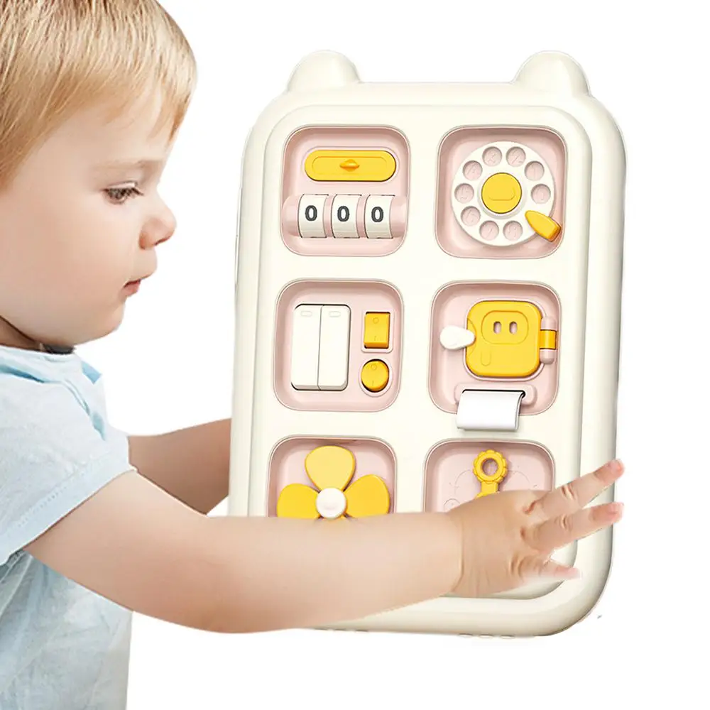 6-in-1 Toddler Sensory Activity Board - Fine Motor Skills Enhancer with Dial Phone, Wheel, and Button Features for Travel - Image 7