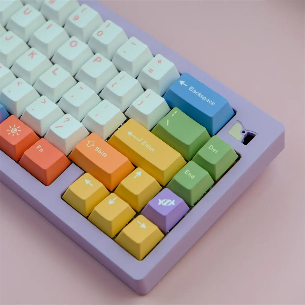 Vibrant Rainbow PBT Keycap Collection for Cherry MX at Rockatship