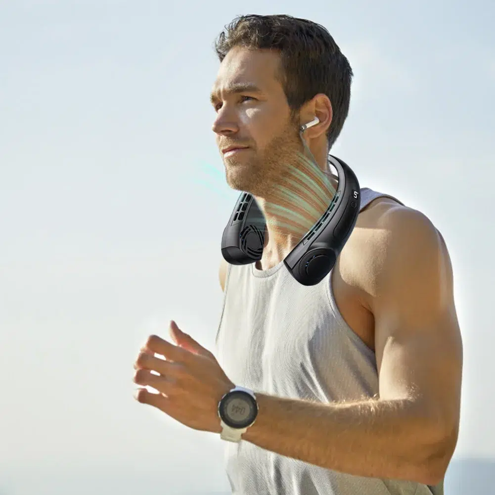 5-Speed USB Rechargeable Portable Neck Fan | Quiet & Bladeless with LED Display – Ultimate Comfort Anywhere! - Image 30