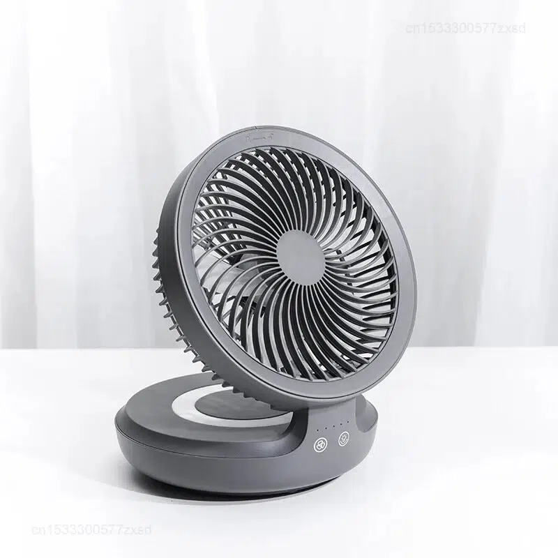 4-Speed Rechargeable Folding Desktop Fan with Night Light - Quiet & Efficient - Image 6