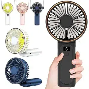 TUNISE Portable Handheld Camping Fan - 6-Speed, Ultra-Quiet, Powerful Battery | Perfect for Outdoors