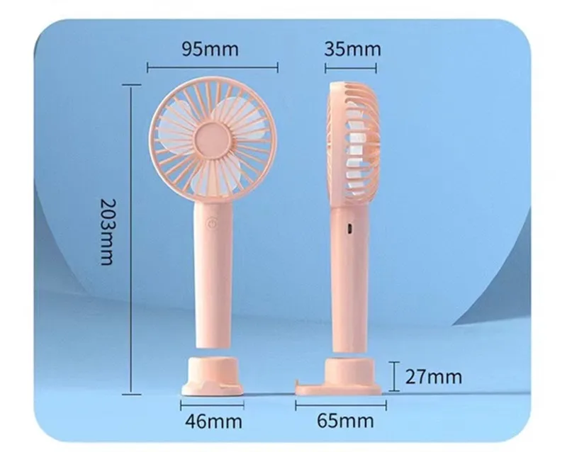 Compact PowerCool USB Rechargeable Mini Fan - Portable 3-Speed Handheld Air Cooler for Office and Travel - Image 12