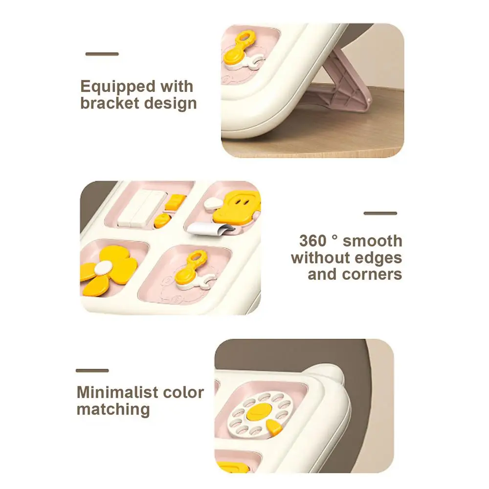 6-in-1 Toddler Sensory Activity Board - Fine Motor Skills Enhancer with Dial Phone, Wheel, and Button Features for Travel - Image 16