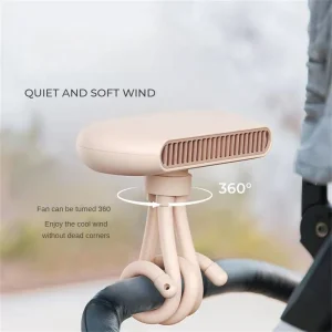 Ultra-Quiet Clip-On Bladeless Fan - Multi-Function Octopus Support, USB Charging 2400mAh, Portable Air Cooler