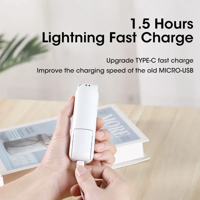 Compact Power+: 2000mAh Rechargeable Mini USB Fan with Portable Charging and Flashlight - Image 6