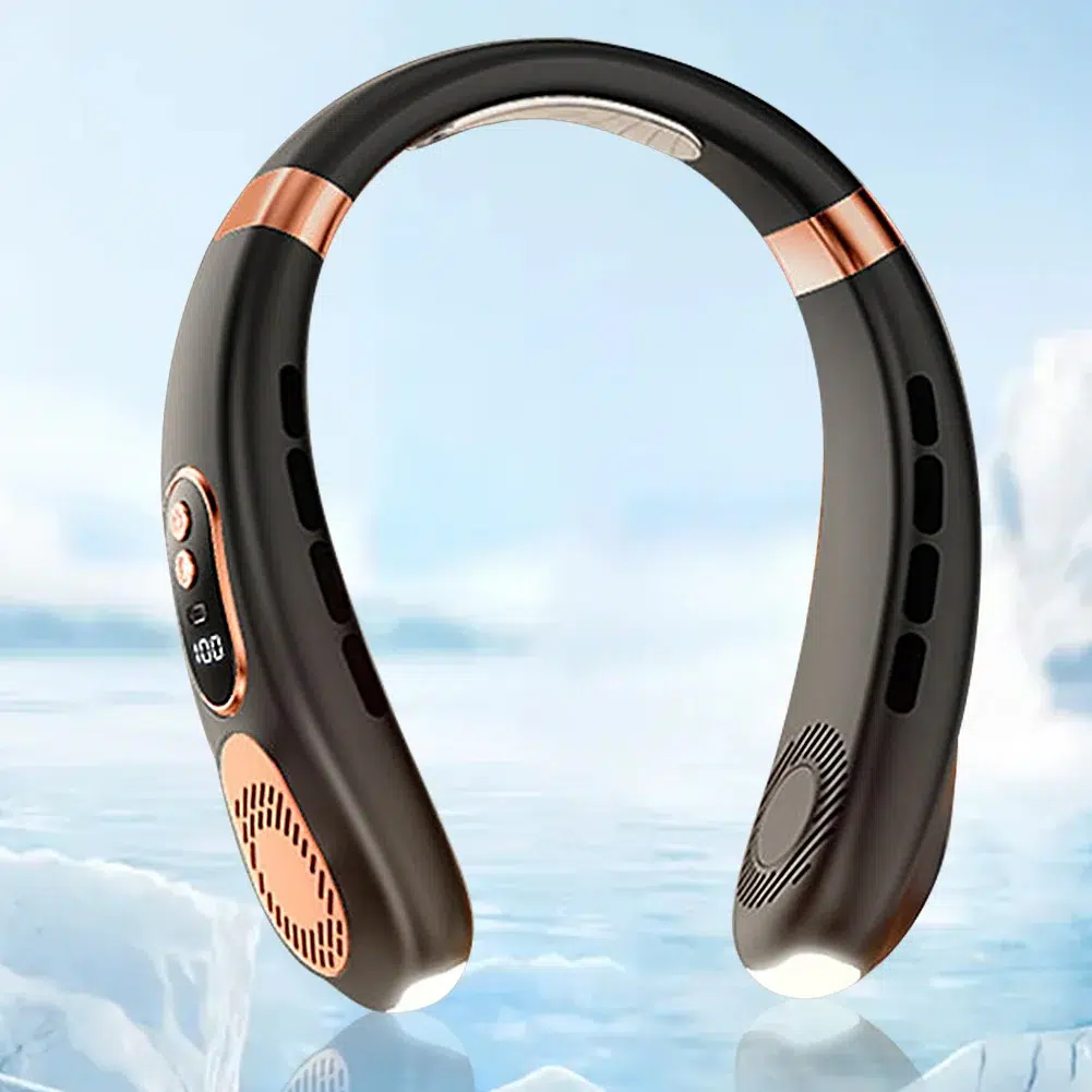 5-Speed USB Rechargeable Portable Neck Fan | Quiet & Bladeless with LED Display – Ultimate Comfort Anywhere! - Image 17