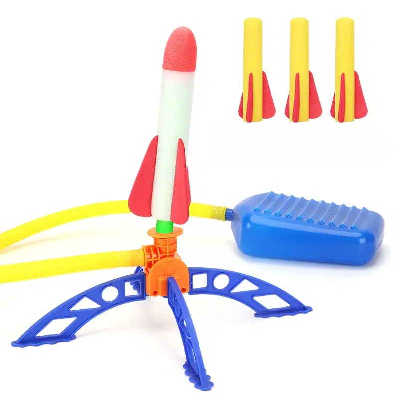 Outdoor Rocket Jump and Launch Toy for Kids with Foam Projectiles