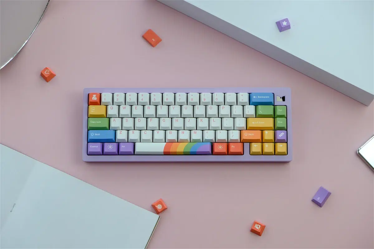 Ultimate Typing Experience with Rockatship's Rainbow Keycaps