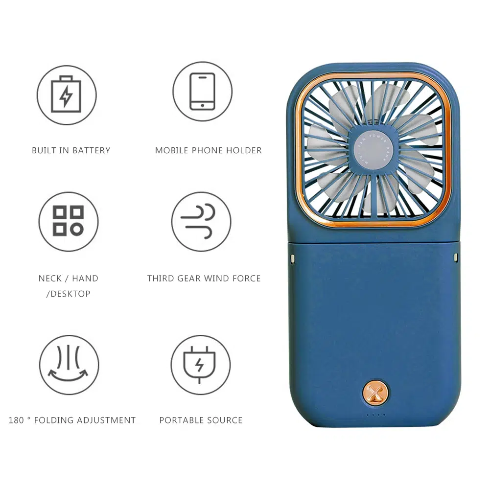 Ultimate Breeze: 3-in-1 Portable Neck Fan with Power Bank and Phone Holder - Image 10