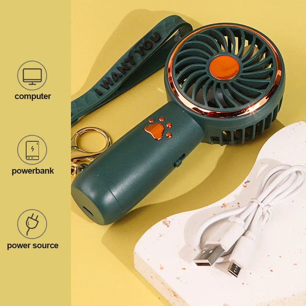 Compact Cartoon USB Handheld Fan 2024 - Cute Portable Charging Mini Fan with Dual-Speed, Ideal for Students & Outdoor Use - Image 14