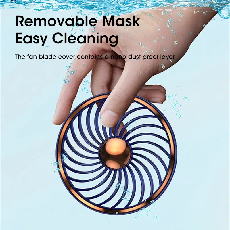 Skyworth 5000mAh Portable Handheld Fan - Compact USB Mini Fan with 5-Speed, Multi-Color Display Stand for Home & Travel - Image 6