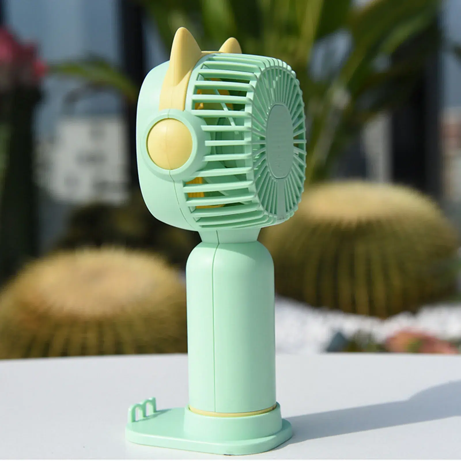 Compact Power: 2-in-1 Portable USB Charging Handheld Fan with Phone Stand - Image 4