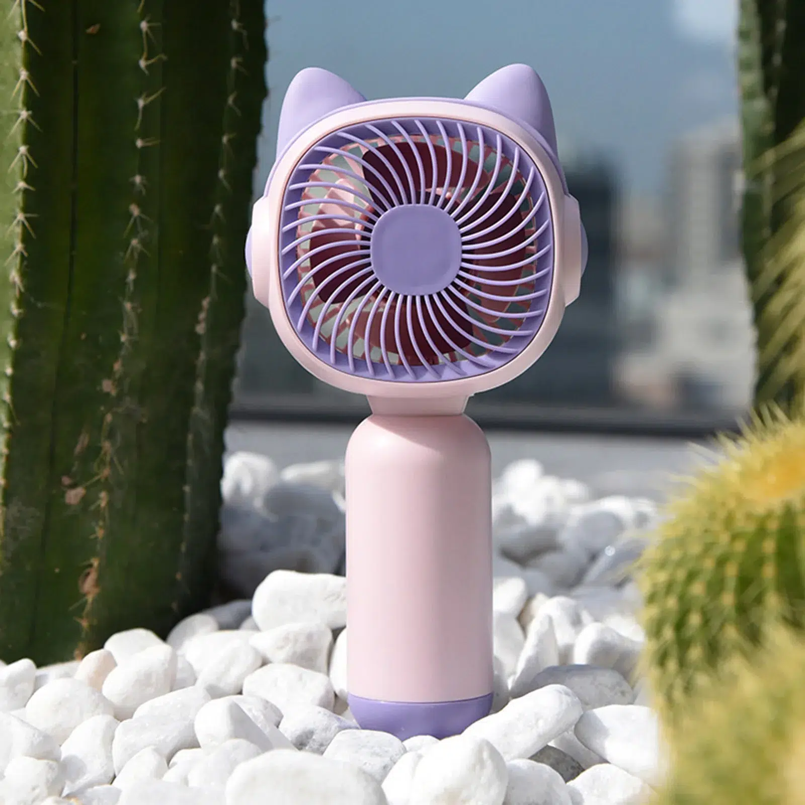 Compact Power: 2-in-1 Portable USB Charging Handheld Fan with Phone Stand - Image 3