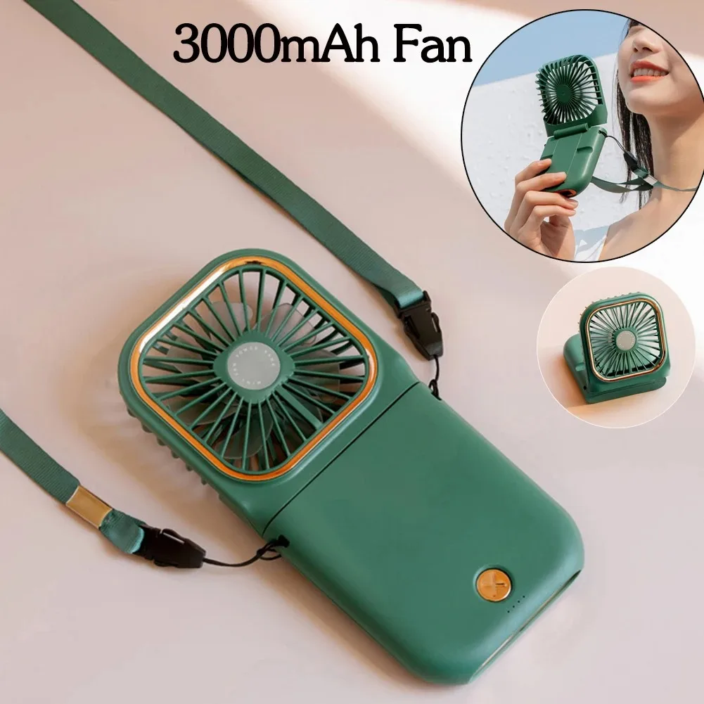 Ultimate Breeze: 3-in-1 Portable Neck Fan with Power Bank and Phone Holder - Image 2