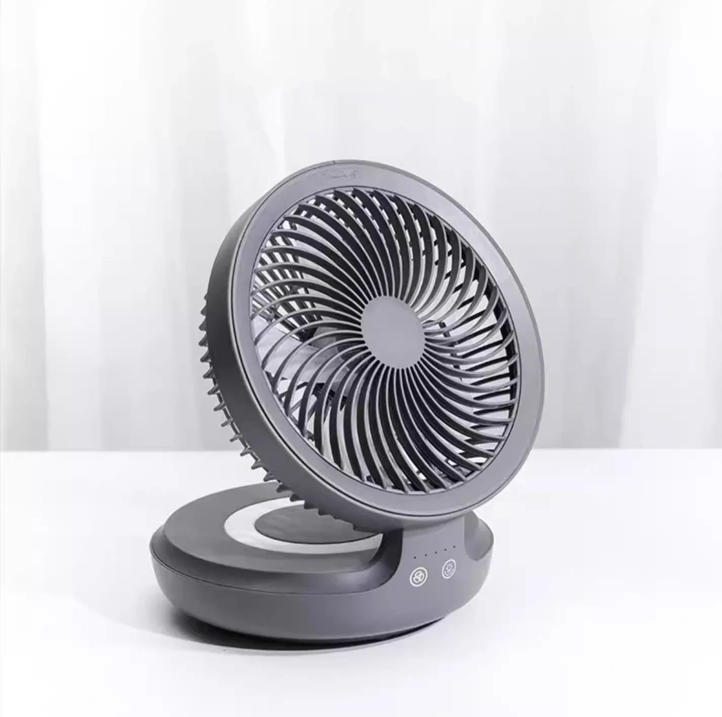 4-Speed Rechargeable Folding Desktop Fan with Night Light - Quiet & Efficient - Image 8
