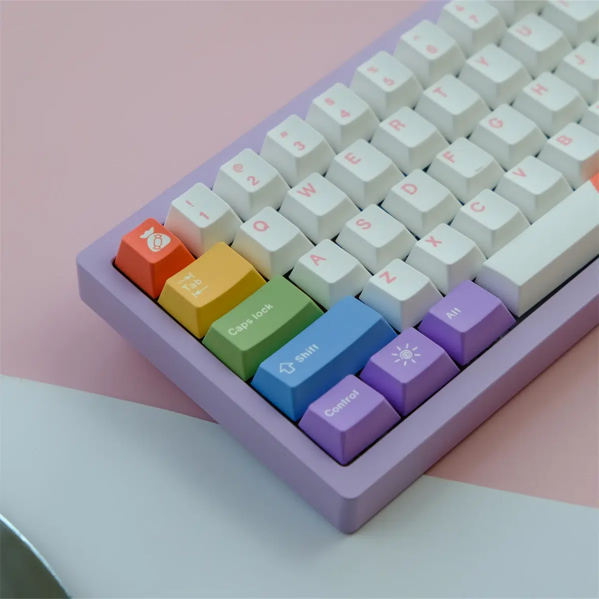Dazzling 129-Key Rainbow Set for Mechanical Keyboards on Rockatship