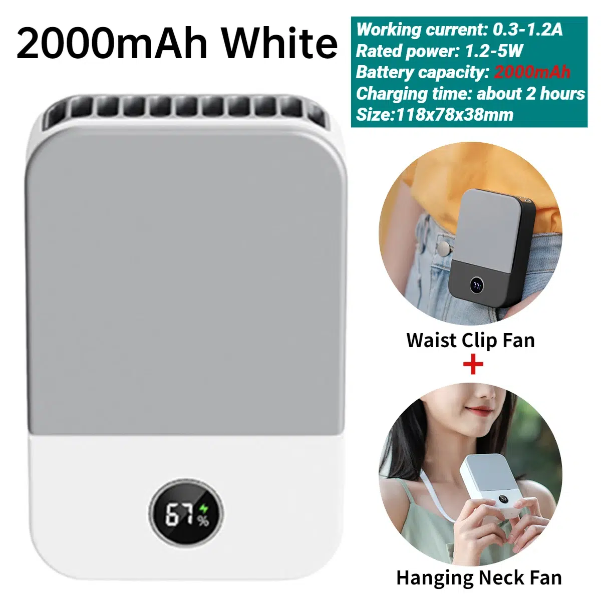 Compact Portable Neck Fan - USB Rechargeable, 3-Speed, Super Quiet | Ideal for Travel & Outdoor - Image 18